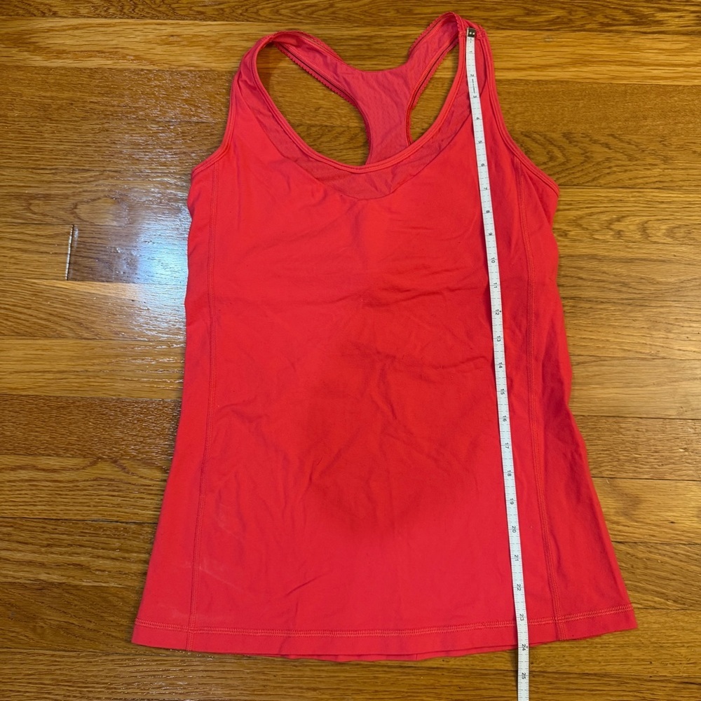 Lululemon Deep Breath Tank Lush Coral (Red) - Size 8 Built in Bra - Picture 4 of 5
